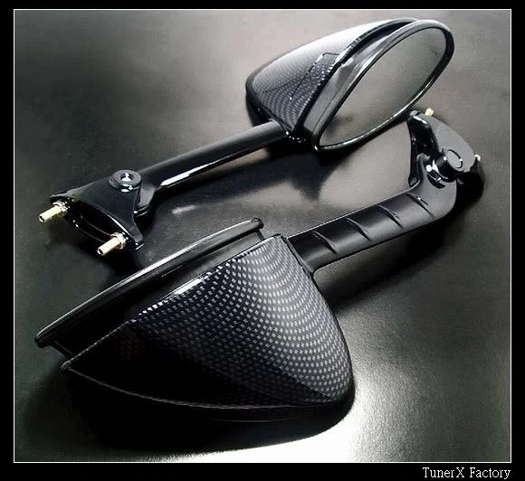 Par de espejos retrovisores + palancas de carbono para Kawasaki ZZR-1400 ZX14 ZX14 2006-2015 2016 Foto 2 de 3
