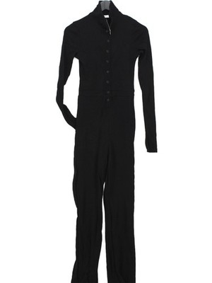 Peachy Den Women's Jumpsuit M Black Cotton with Elastane Wide-Leg Jumpsuit