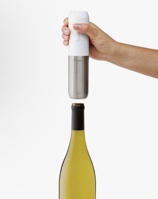 Rabbit Automatic Electric Corkscrew Wine Bottle Opener Silver White Wireless