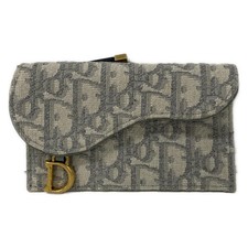 DIOR/ChristianDior Saddle Cosmos Zip Card Holder - Light gray Gray Multi