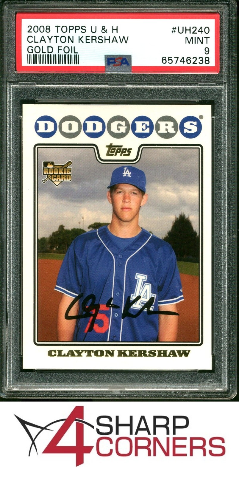 2008 TOPPS UPDATE & HIGHLIGHTS GOLD FOIL CLAYTON KERSHAW RC PSA 9