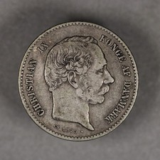 1875 Denmark Silver 1 Krone