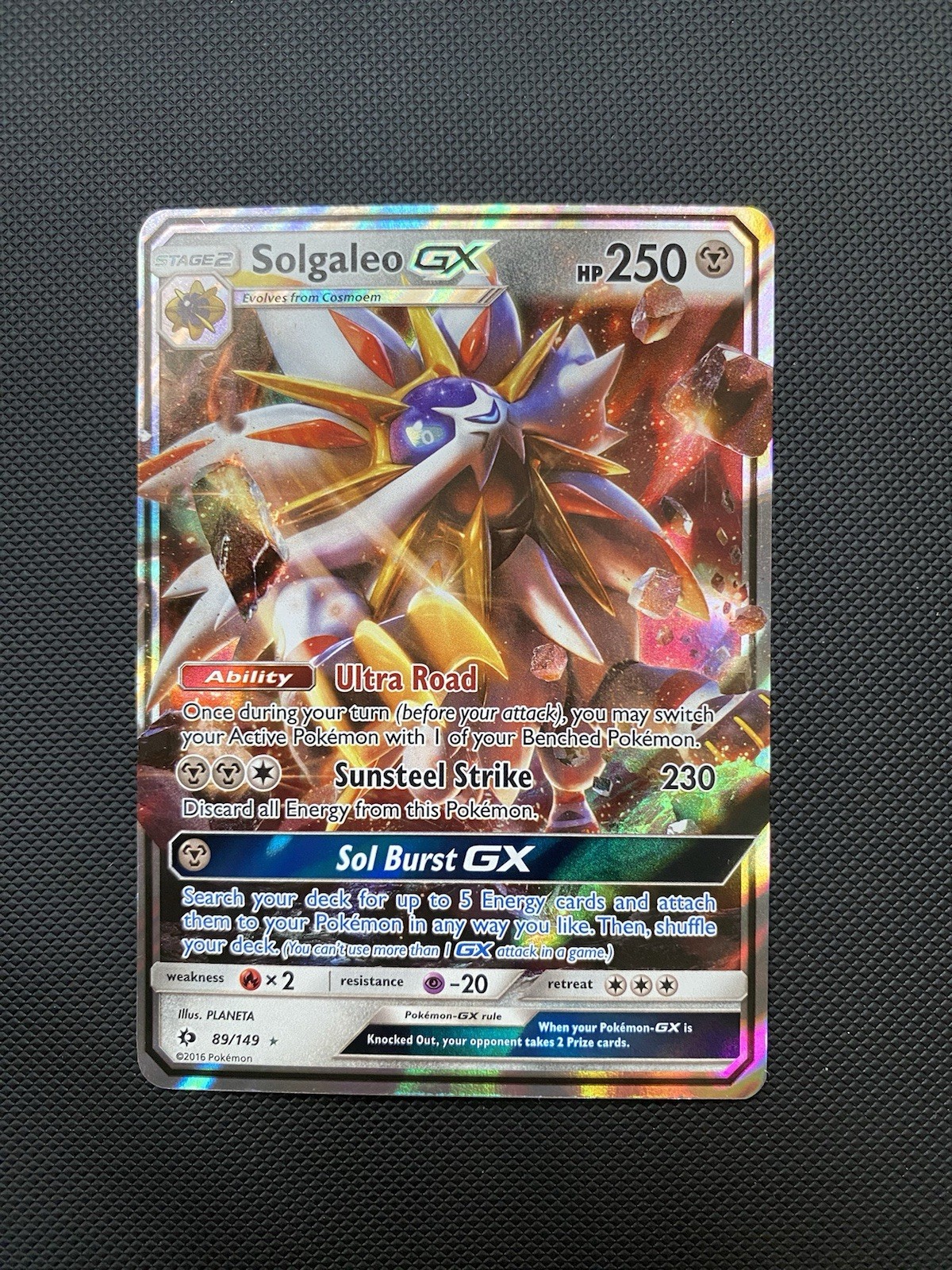 Pokémon TCG Solgaleo GX Full Art 89/149 Sun & Moon Ultra Rare Holo NM 2017