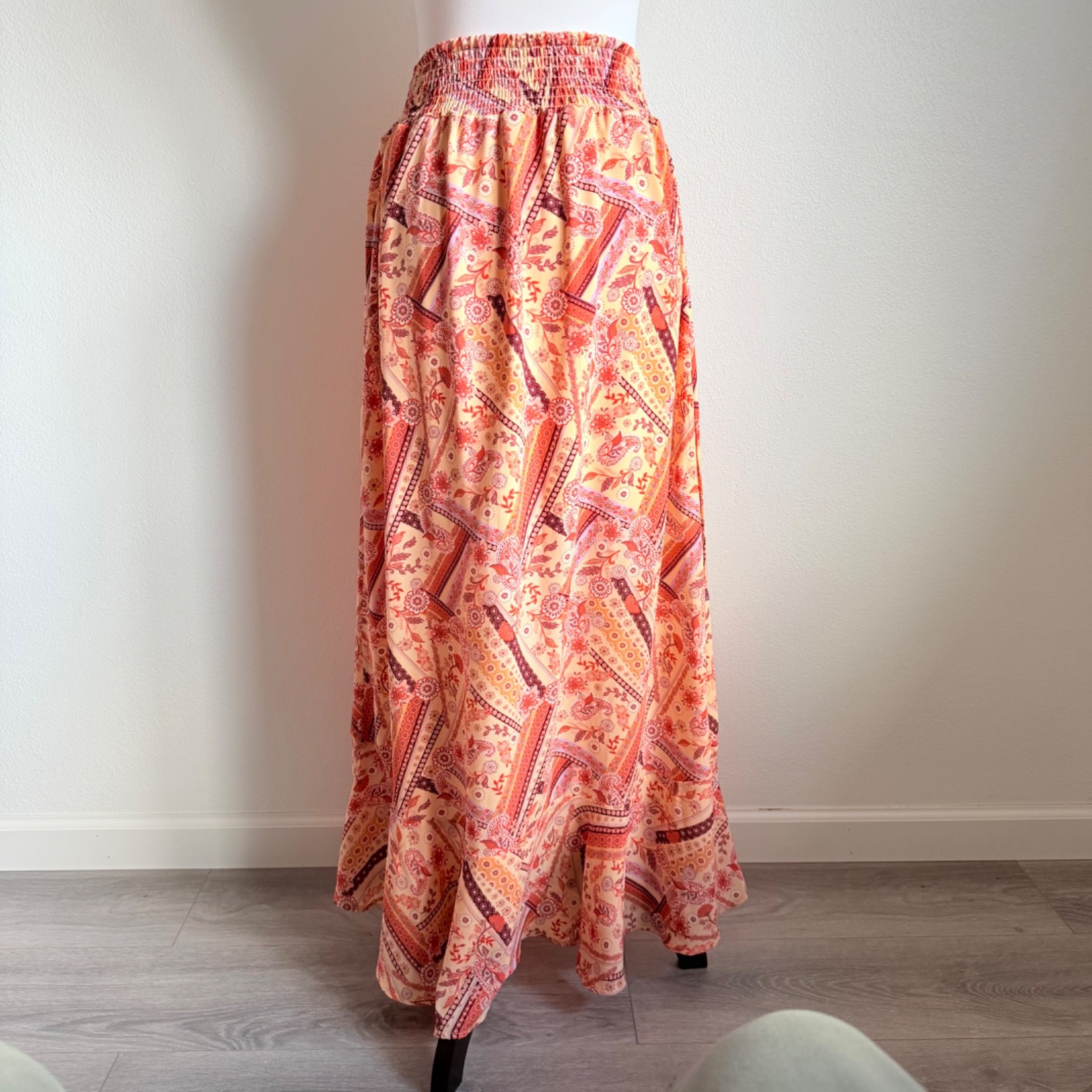 Willow + Root Button Split Front Boho Patchwork S… - image 4