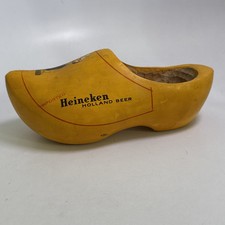Heineken Beer Wooden Shoe Dutch Wood Clog Made In Holland Vintage Advertising