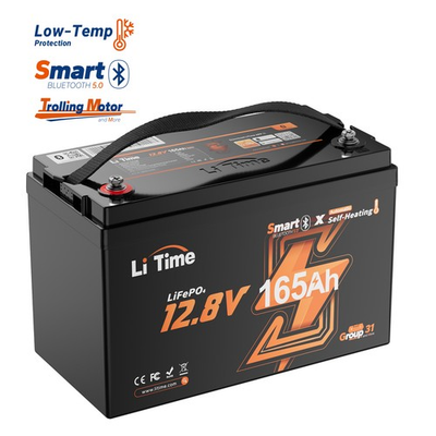 #ad LiTime 12V 165Ah Bluetooth Heating Group31 LiFePO4 Lithium Battery For RV Marine $489.99