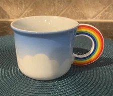 Vintage Rainbow Handle and Cloud Mug Cup Vandor 1980