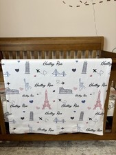 Personalized Travel Theme Baby Blanket, Custom Name Adventure Baby Blanket