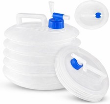 Portable Space-Saving 5L Collapsible Water Carrier with Tap for Camping & Hiking