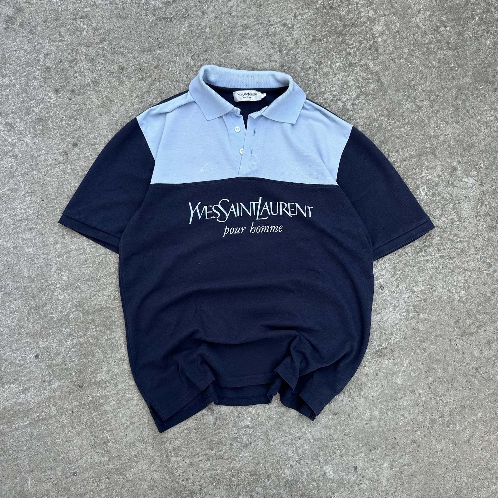 Polo di lusso Yves Saint Laurent stile Y2K USA 00s grunge YSL Oldey