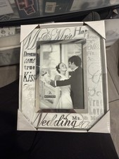 Malden Glass Mr.  Mrs. Picture Frame 4X6 Bride Groom Wedding Bridal Photo 4 X 6
