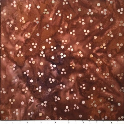 1 Yard Cut of Lunn Triple Dot Batik 100% Cotton 3916 Rust Maroon Pink Fabric 