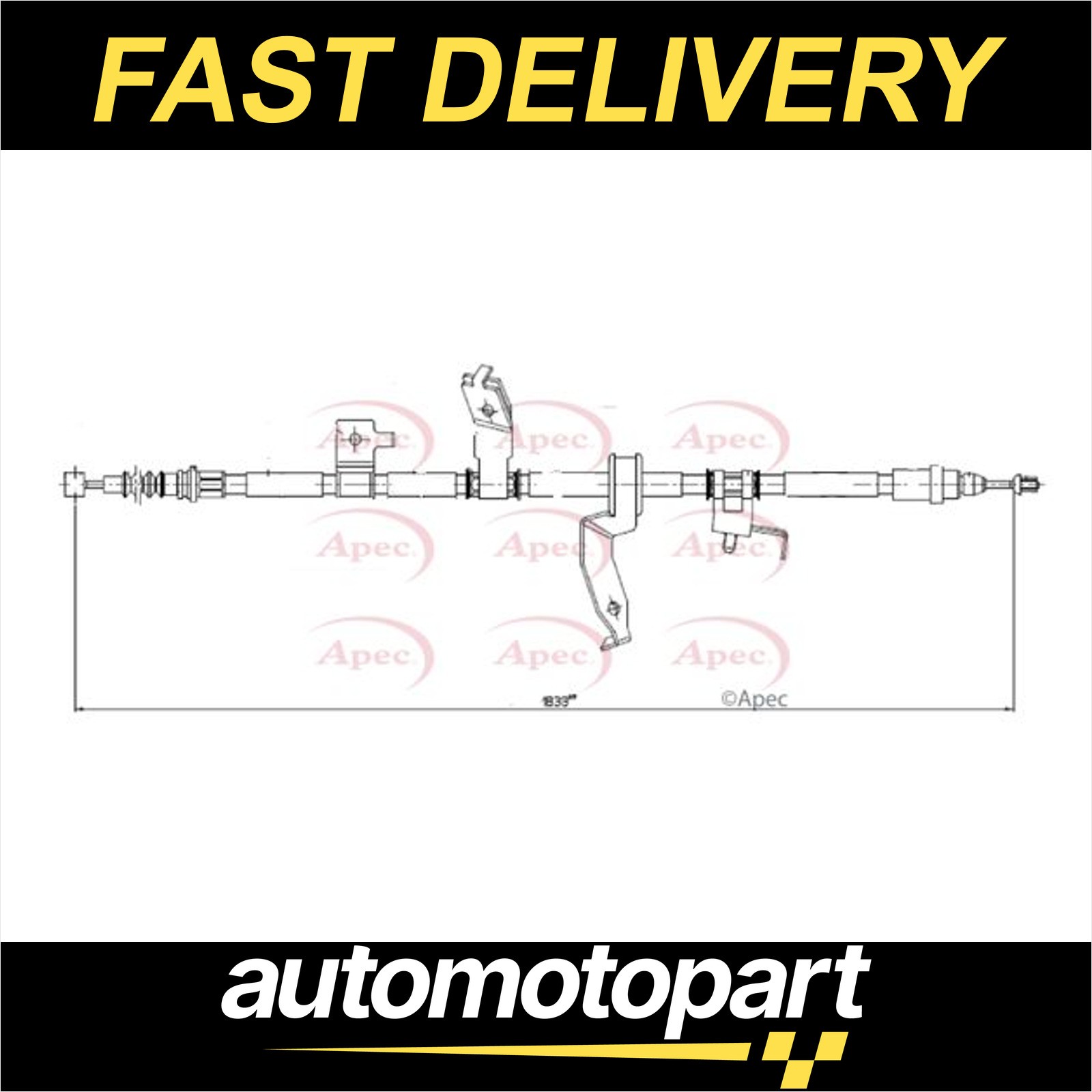 Apec Handbrake Cable Rear Left CAB1635 Hand Brake Parking C23644410F C23644420E
