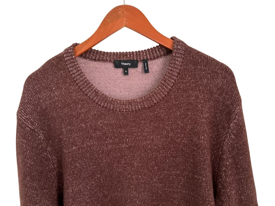 Suéter de lana de cachemir Theory Chocolate/Mauve Hilles Crew talla XL Foto 2 de 4