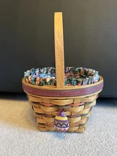 Longaberger 1995 Easter Basket Combo with Tie-On Liner and Protector