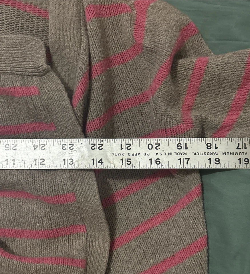 Cárdigan De Colección Y2K Hollister Mezcla de Cabello de Conejo Marrón Rosa Rayas Pequeño Bella Swan Foto 4 de 4