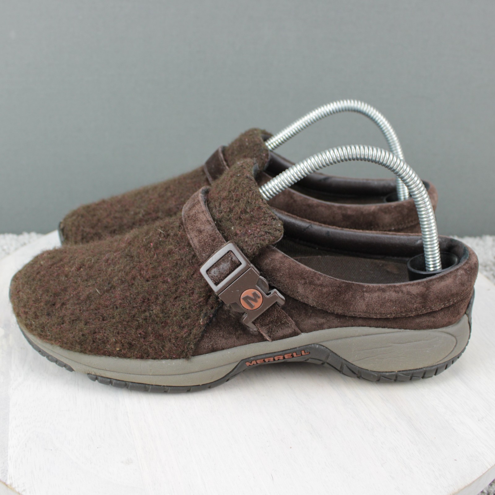 Zoccoli Merrell Encore Groove lana donna 10 marrone slip on scarpe da passeggio comode