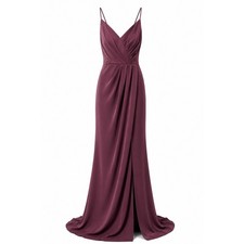 Mauve Satin Bridesmaid Wedding Guest Formal Slip Dress Maxi Davids Bridal 6