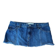Vintage Y2K Gap Micro Mini Denim Skirt Womens Size 36" Super Low Rise