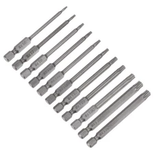 11pcs T6-T40 Torx Security Screwdriver Bit Set S2 Steel Magnetic Tamper 3"