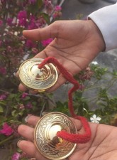 2.5"Brass Manjira Indian Musical Handmade Percussion Instrument Hand Cymbals 90g