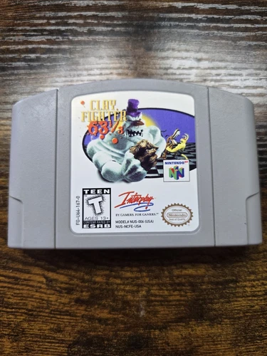 Clay Fighter 63 1/3 Nintendo 64 N64 1997 Authentic Cartridge Cleaned & Tested 