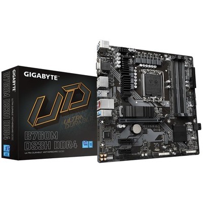 Gigabyte B760M DS3H DDR4 Motherboard - Supports Intel Core 14th Gen CPUs, 6+2+1