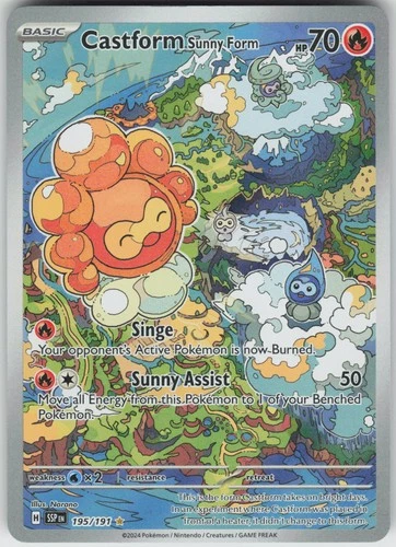 Pokemon Castform Sunny Form - 195/191 SV08: Surging Sparks Illustration Rare NM