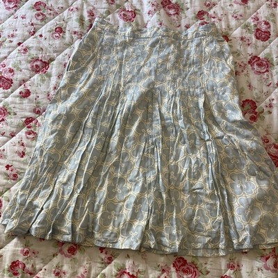Breakfast Club By Noa Noa Midi length light blue/white  Floral Lined Skirt Large