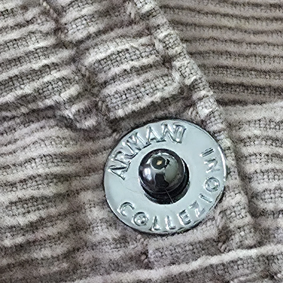 Vtg Armani Collezioni Beige Pin Corduroy Pants Men's Size 33 Measure 34x28 - Image 4 of 4