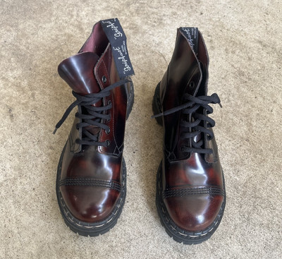 Vintage Gripfast Oxblood Leather Lace-Up Boots Made in England NOS 80s US8