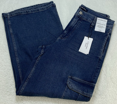 Calvin Klein Jeans Womens Size 30 Blue Medium Wash High Rise Wide Leg 30x29