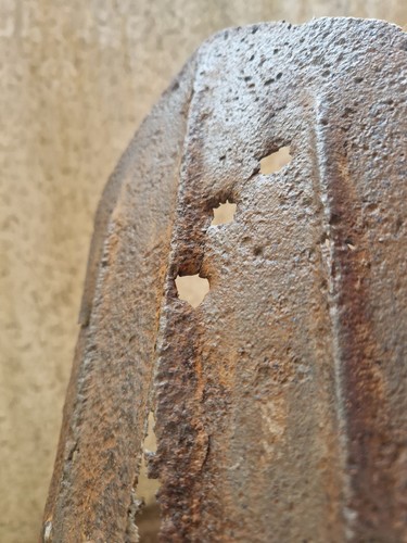 WW2 GERMAN TRENCH SHOVEL SNIPER SHOOt BULLET HOLES FROM BATTLEFIELD - Picture 4 of 8