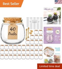 Elegant 40 Pack 7oz Mini Glass Jars with Cork Lids - Ideal for Candles  Treats