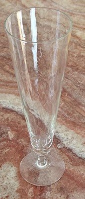 Pilsner Glass 12oz Mouth Blown Glasses VTG Clear Optic Design Thailand Lot Of 6