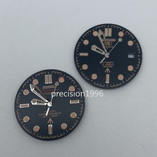 Diy 31mm Black Watch Dialhands Green Luminous For Seamaster 007 Nh35 Movement