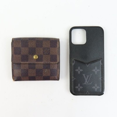 LOUIS VUITTON Damier Monogram Eclipse Elise Bumper 2Piece Set Junk wallet 600088