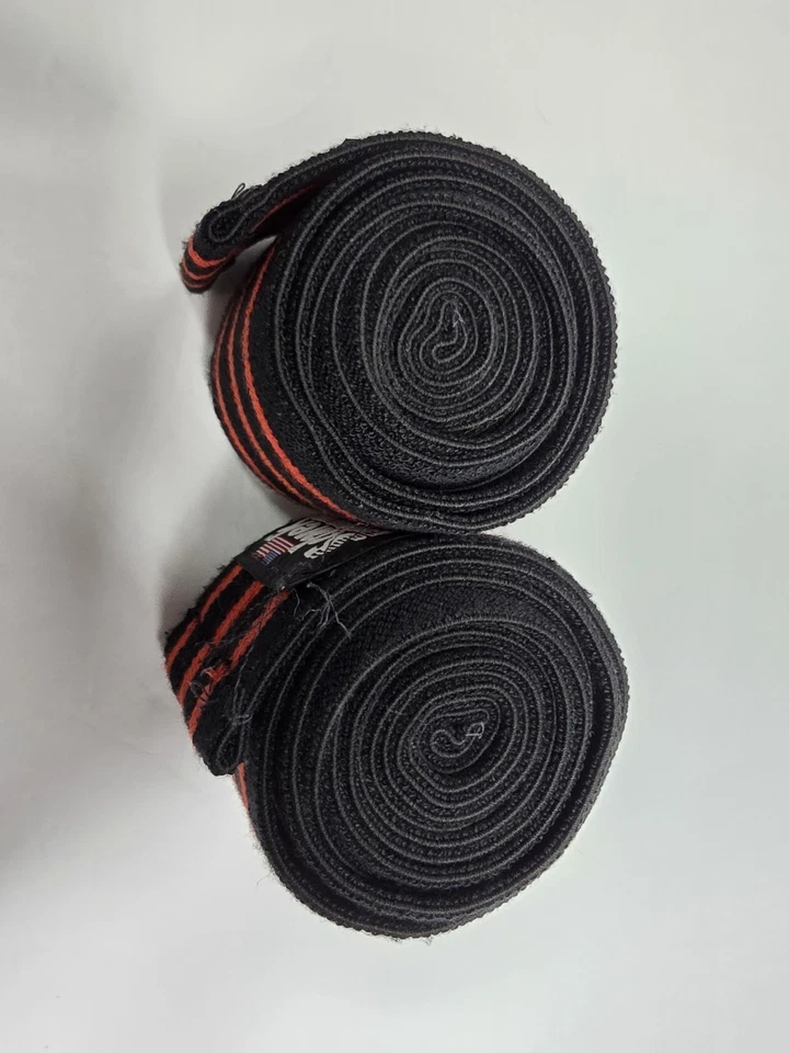 Schiek Red & Black Knee Wraps - 78" Length x 3" Model 1178B - Image 2 of 3