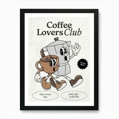 Coffee Club Kitchen | Coffee Lover  Gerahmtes Wandbild Poster Leinwanddruck Bild