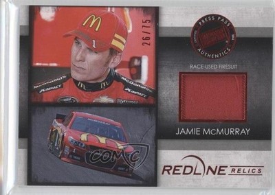 2014 Press Pass Redline Relics Red 26/75 Jamie McMurray #RR-JM 0s5