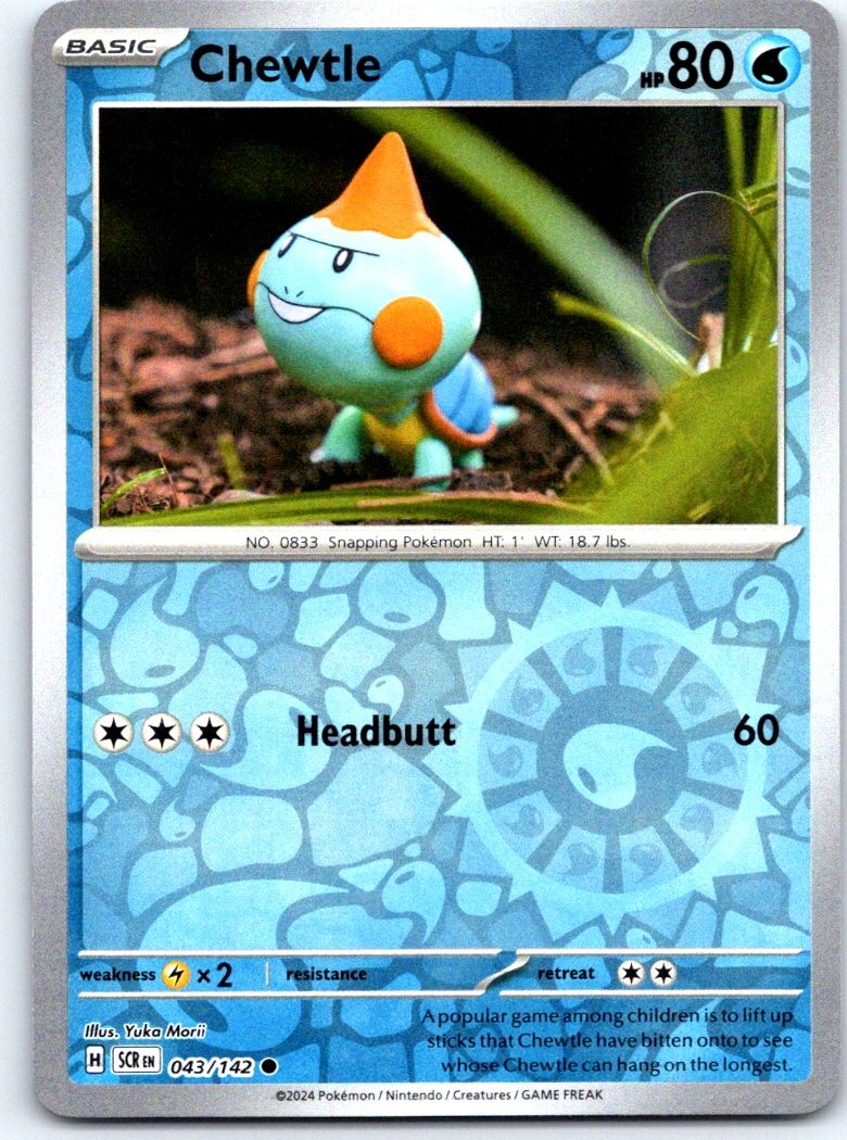 Chewtle 43/142 Common Stellar Crown Pokemon Reverse Holo NM