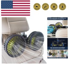 Car Fans for Backseat - Dual Head USB Cooling Car Fan for Kids, 360  Rotatabl...