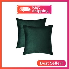 Mixhug Set of 2 Cozy Velvet Square Decorative Throw Pillow Covers for Couch and