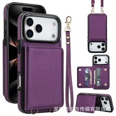 For iPhone 17 16 Pro Max 15 14 13 12 11 Phone Cover Crossbody Leather Wallet New