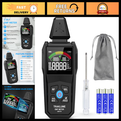 5-in-1 EMF Meter - Digital Radiation Detector for Home & Ghost Hunting, RF Reade