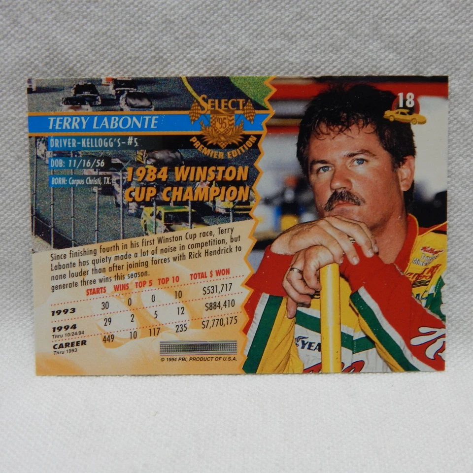 TERRY LABONTE NASCAR TRADING CARD #18 - Image 3 of 3