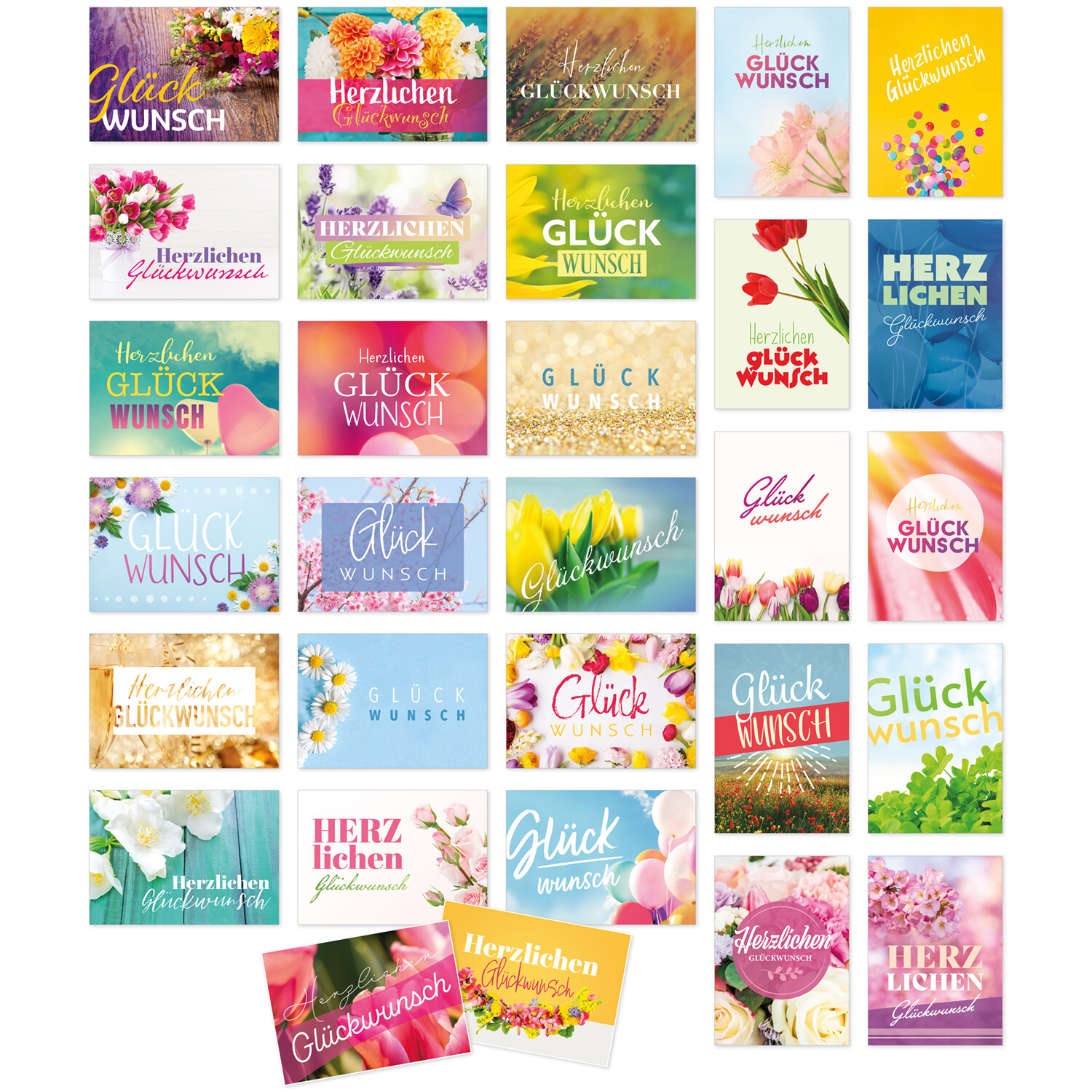 Postkarten Set 30 Karten Geburtstag Grusskarte Glückwunsch 1