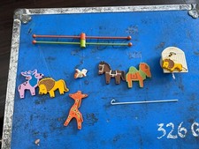 For Parts and Repair Vintage IRMI Zoo Safari Wood Nursery Crib Mobile