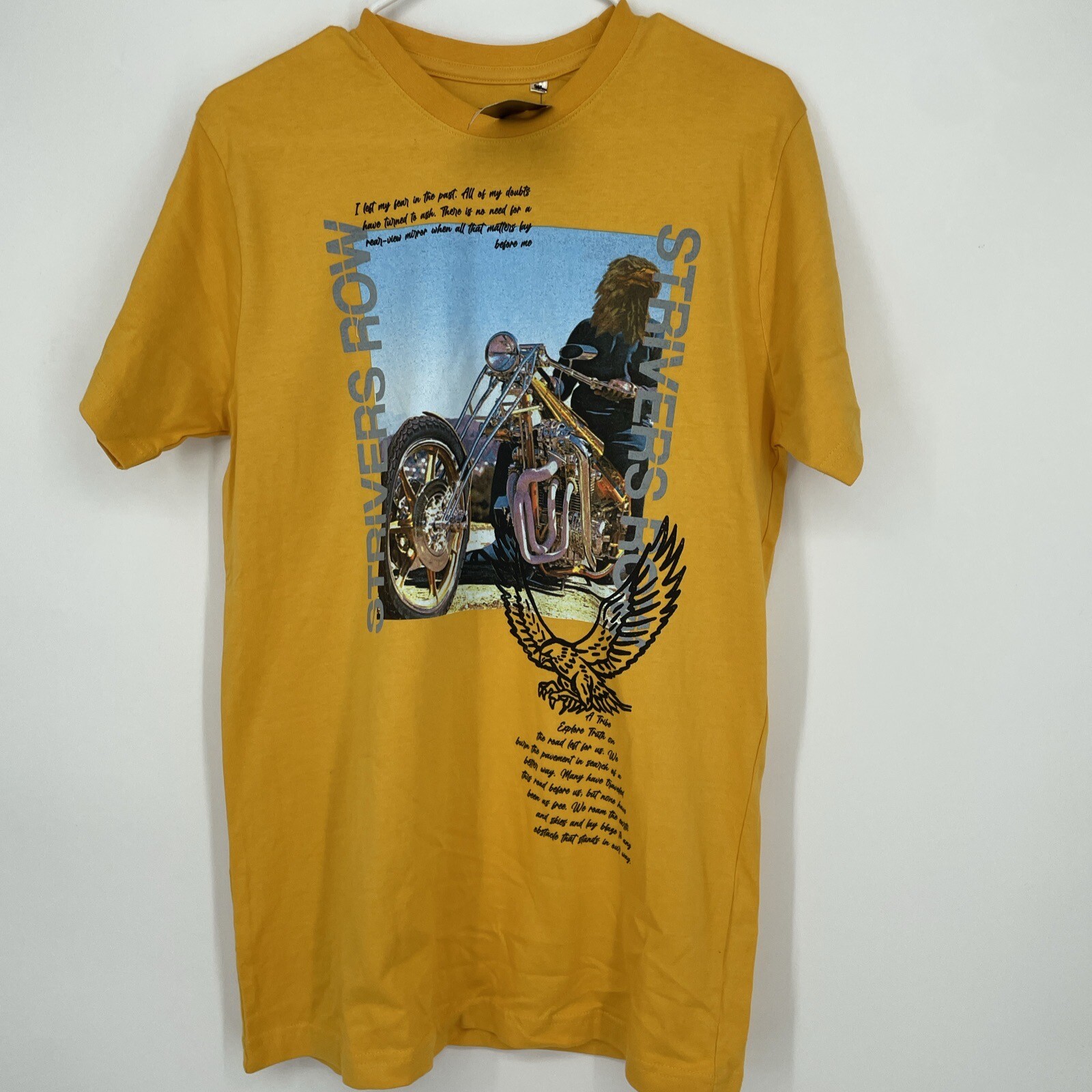 FILA T shirt moto gialla Strivers Row taglia S manica corta oro vecchia nuova con etichette