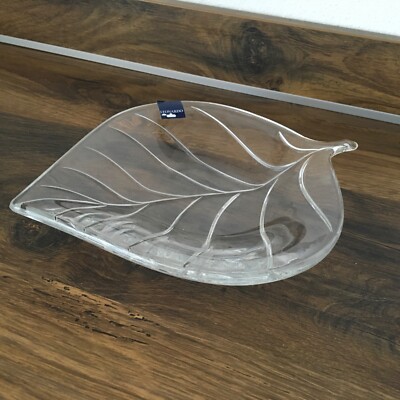 moderne Servierschale Blatt Leonardo, Servierteller, Konfektteller, Glasschale